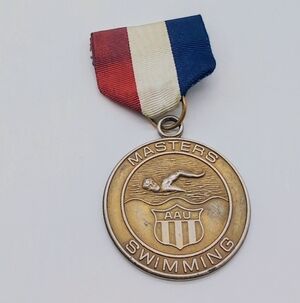 AAU Junior Olympics Masters Swimming Medal with Ribbon
